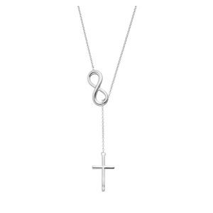 925 Sterling Silver Infinity Cross Necklace For Women